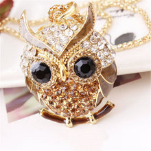 Load image into Gallery viewer, Owl Design Rhinestones Crystal Pendant - Velvet Visions