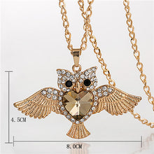 Load image into Gallery viewer, Owl Design Rhinestones Crystal Pendant - Velvet Visions