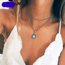 Load image into Gallery viewer, Double Horn Necklace Crescent - Velvet Visions